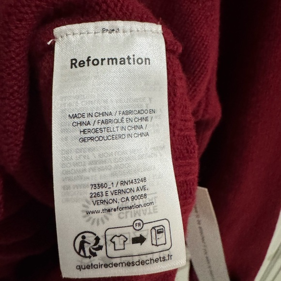 NWT Reformation Calloway Regenerative Wool Crew - Chianti - Picture 4 of 8